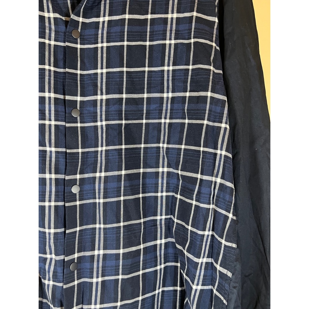Armani Exchange Navy Mens Button Down Long Sleeve Plaid Casual Shirt - Large - Picture 5 of 6